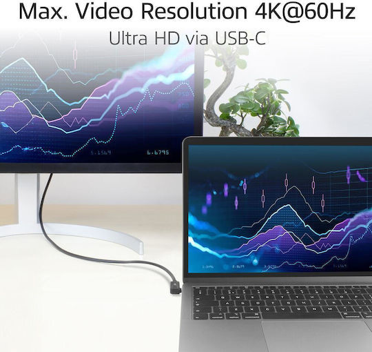 Act USB 3.2 Видео кабел USB-C мъжки - USB-C / DisplayPort 60W PD 1m