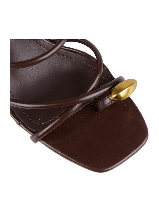 Mules With High Heel In Brown Colour