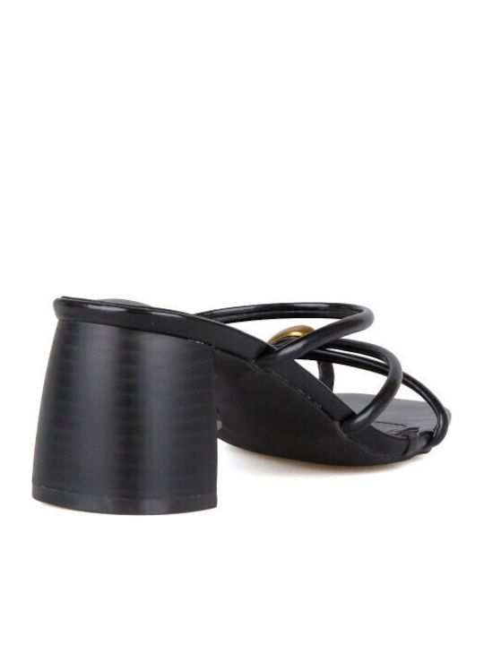 Mules With High Heel In Black Colour