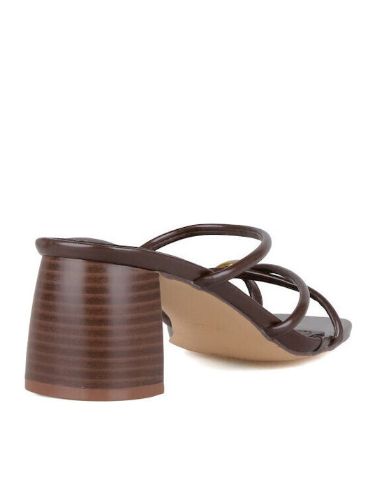 Mules With High Heel In Brown Colour