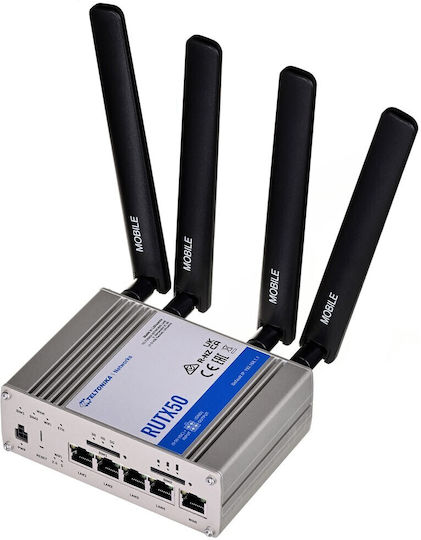 Teltonika RUTX50 Wireless 5G Router Wi‑Fi 5 with 4 Gigabit Ports