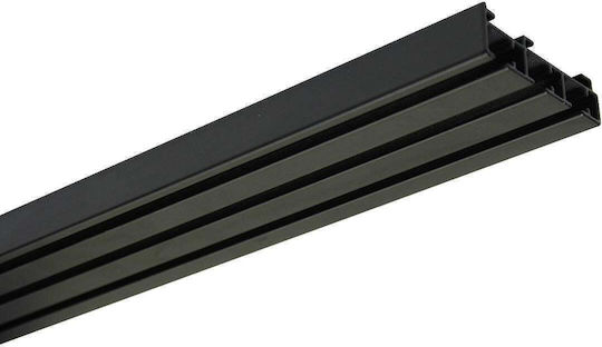 Dreifach Vorhangschienen aus Aluminium in Schwarz Farbe 310cm