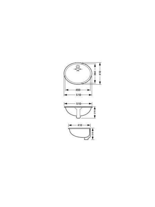 Ideal Standard Chiuvetă Porțelan 52x41x21cm Albă