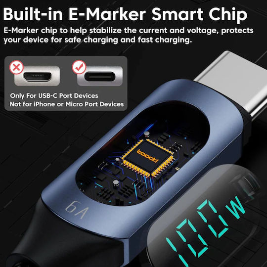 Usb Type-c To Type-c Data Charging Cable 100w 1m Black