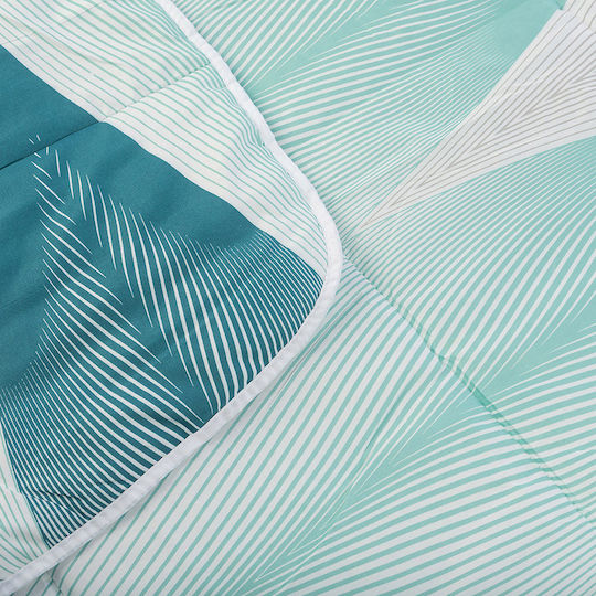 Double Quilt with Microfiber Filling 200x210cm Blue 150 GSM