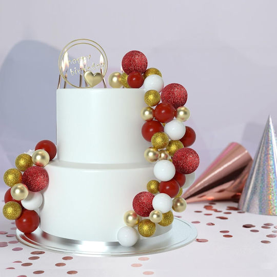 Dekorative Rote Torten Kuchen Cupcake Topping Bälle 50 Stück