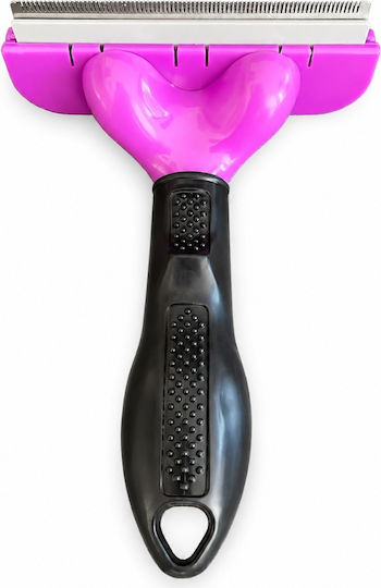 Grooming Brush Dogs Cats Long Hair Weighing 23-40 Kg Blade Cleaning Button Ergonomic Handle Detangling Fur Trimming Purple