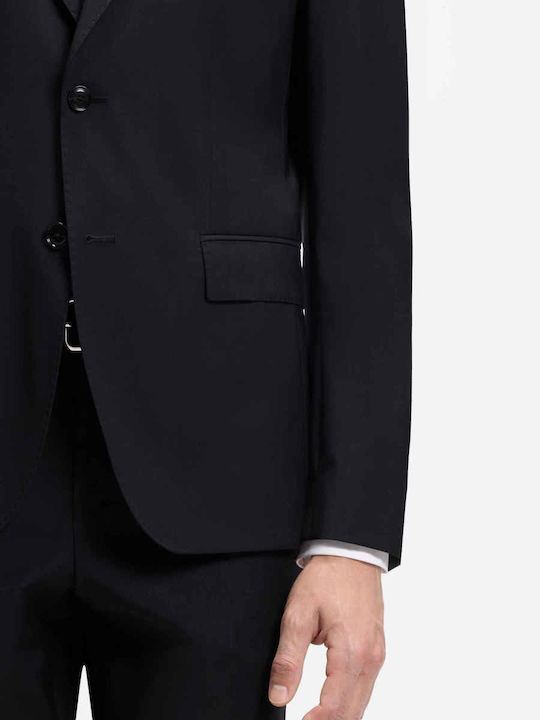 Men’s Suit Jacket with Slim Fit Navy Blue