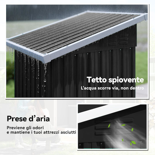 Metal Garden Shed Galvanized with Air Vent L1.075xW0.91xH1.85m