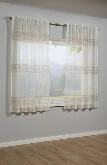 Κουρτίνα με Τούνελ Curtain Μπεζ 140x175εκ.