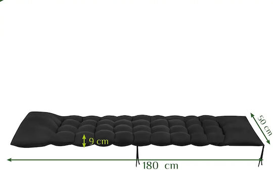 Sonnenbank-Kissen Mit Rückenlehne Schwarz 56x180cm