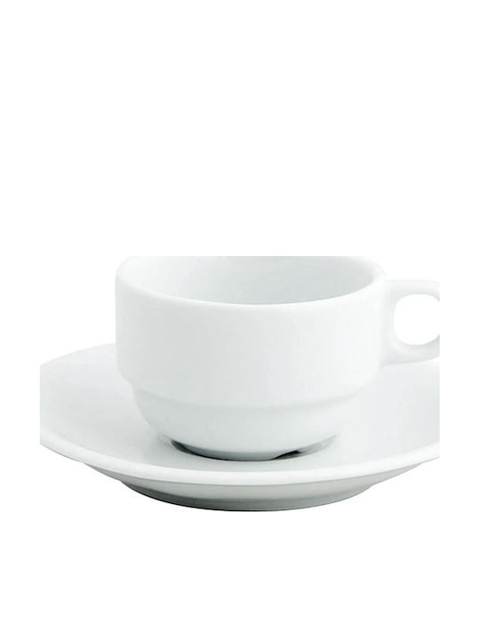 Porland Φλιτζάνι Espresso από Πορσελάνη Λευκό 85ml