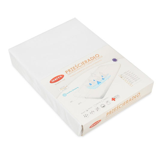 Matex Αδιάβροχο Βρεφικό Επίστρωμα Κούνιας White με Φάσα 80x160εκ.