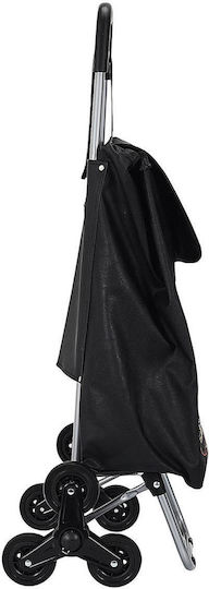 Fabric Shopping Trolley Foldable Black