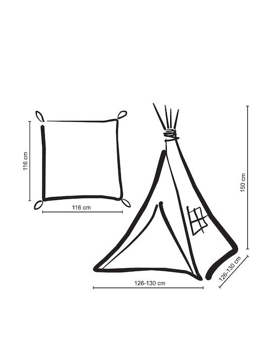 Kinderzelt Tipi Zelt Beiges