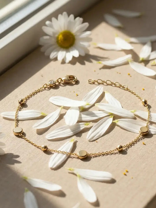 Women's Gold Bracelet with Zircon 9K