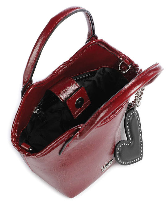 Damen Schultertasche Burgundisch