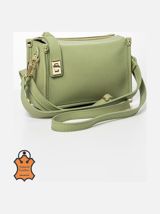 Leather Women's Shoulder Bag Green
