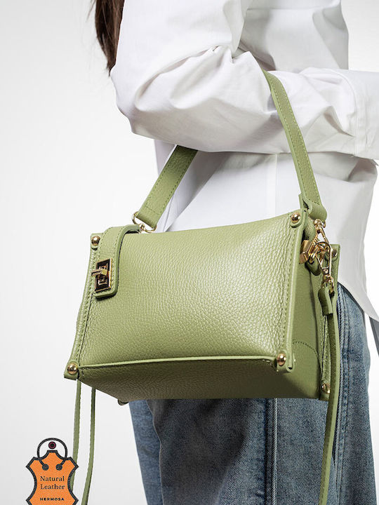 Leather Women's Shoulder Bag Green