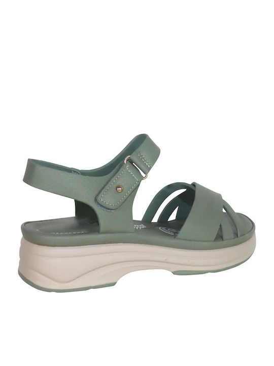 Γυναικεία Ανατομικά Σανδάλια Flatforms Πράσινα