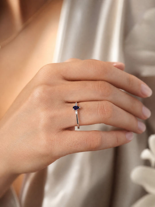 Diamond Group Μονόπετρο από Λευκόχρυσο 14K Diamond Group Μονόπετρο από Λευκόχρυσο 14K