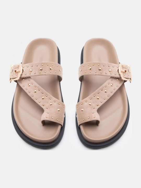 Women's Flat Sandals Flatforms Beige