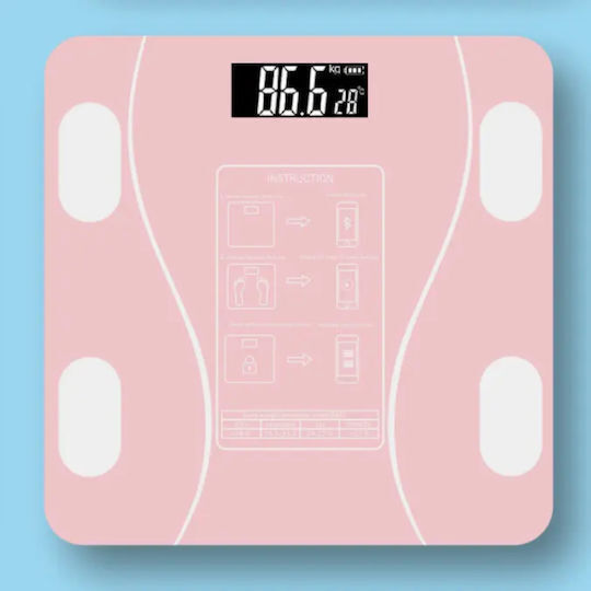 SPV Smart Badezimmerwaage 180kg mit Körperfettmessung und Bluetooth Rosa SPV-655-GBGB