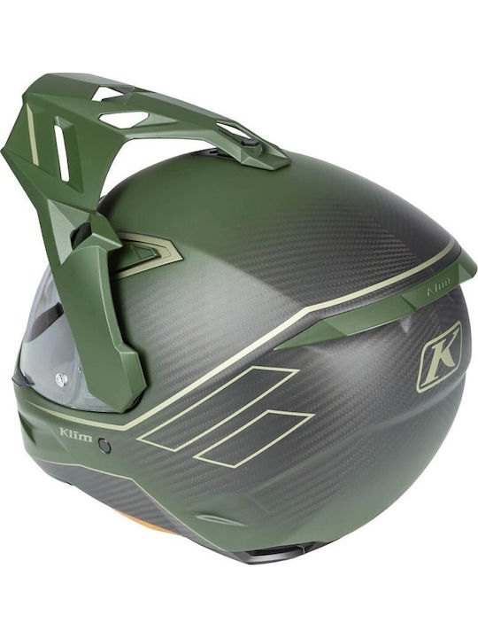 Klim X1 Alpha Quanta Matte Rifle Green - Oil Green Motorcycle Helmet On-Off ECE 22.06 / DOT 1550gr with Pinlock and Sun Visor