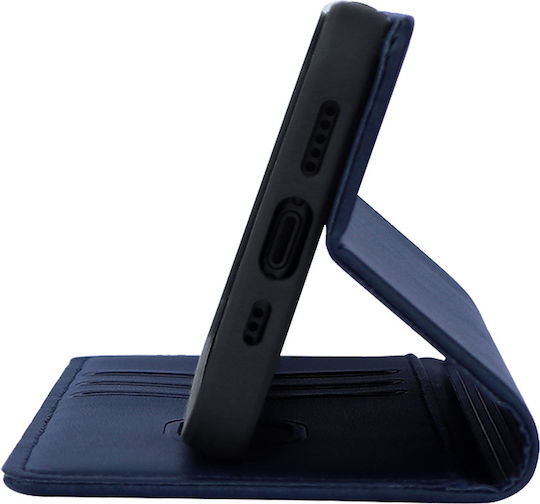 Vintage Magnet Wallet Case Sonique Motorola Edge 60 Fusion 5g Dark Blue