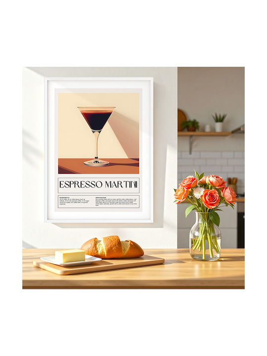 Poster Espresso Martini Cocktail Pst25472 21cm X 30cm Black Wooden Frame