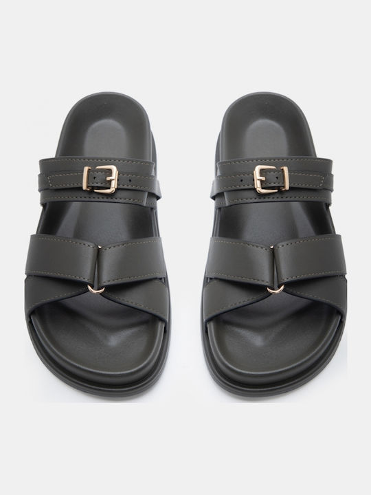 Flatforms Khaki Damen Sandalen