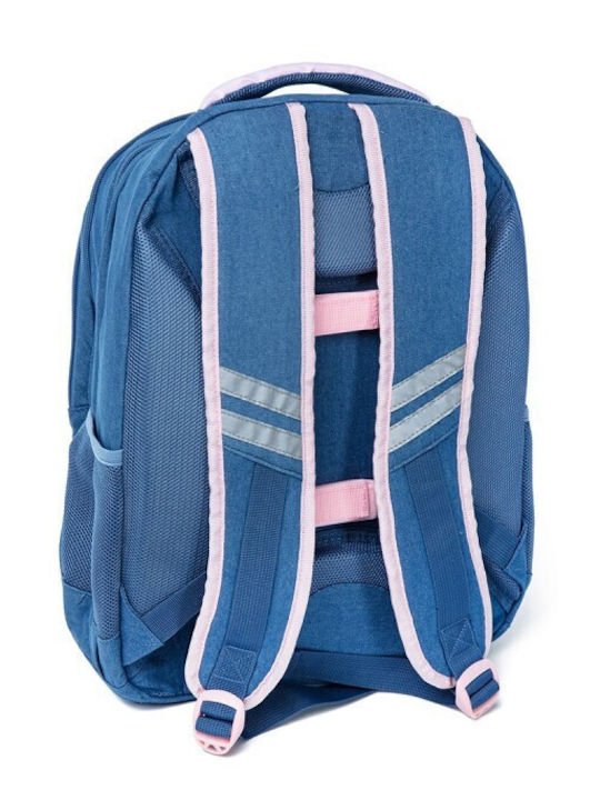 Yolo School Backpack Elementary Blue with Water Bottle Holder 28lt