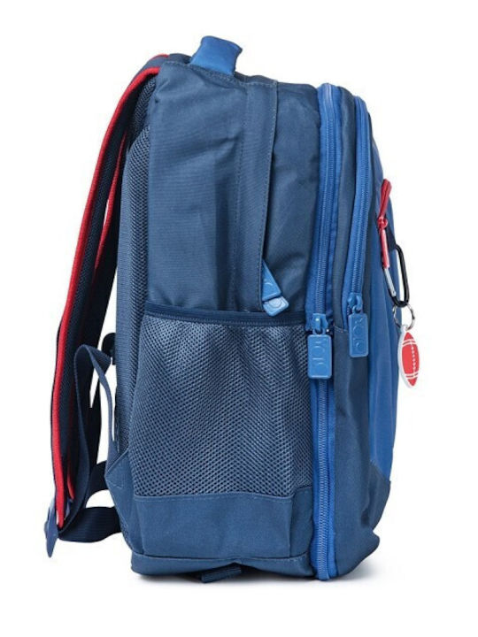 Yolo School Backpack Elementary Blue with Water Bottle Holder 28lt