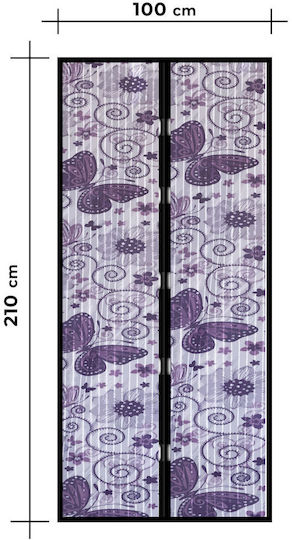 Alista Home Polyester Purple Door Mosquito Net 210x100cm