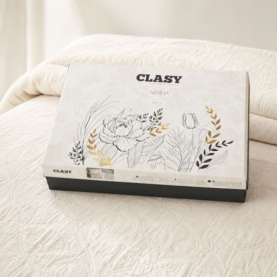 Clasy Home Σετ Παπλωματοθήκη Βαμβακερή 200x220cm Διπλή με 2 Μαξιλαροθήκες & 1 Σεντόνι Μαύρη