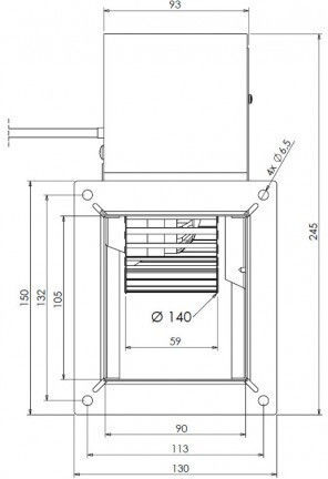 Trial Zentralheizung Zubehör Querstromventilator für Pelletofen