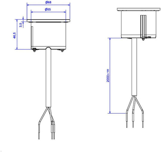 Bachmann Single Mortice Πρίζα Ρεύματος 1buc