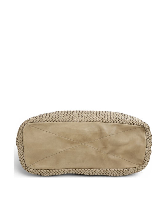 Damentasche Shopper Schulter Leder Taupe