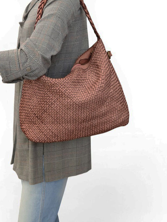 Damentasche aus Leder Passaggio Shopper Rosa