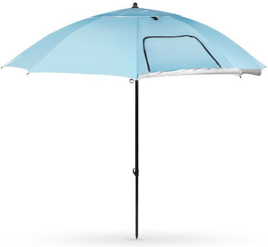 Nils NC17114 Umbrelă de Plajă Diametru 2.4m cu Umbrelă și Protecție UV Albastră