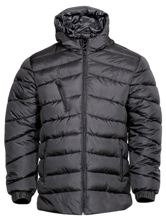 071 Kids Quilted Short Coat with Lining Hooded Black