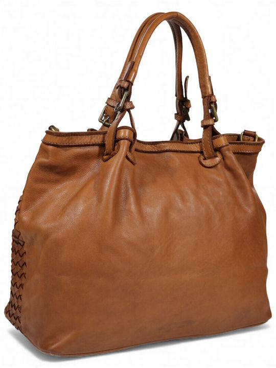 Leather Women's Shopper Bag Brown
