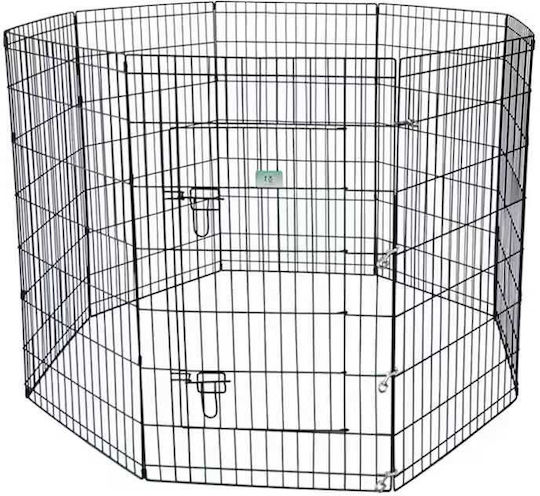 Parc Pentru Câini Din Metal Negru 61 x 91 cm