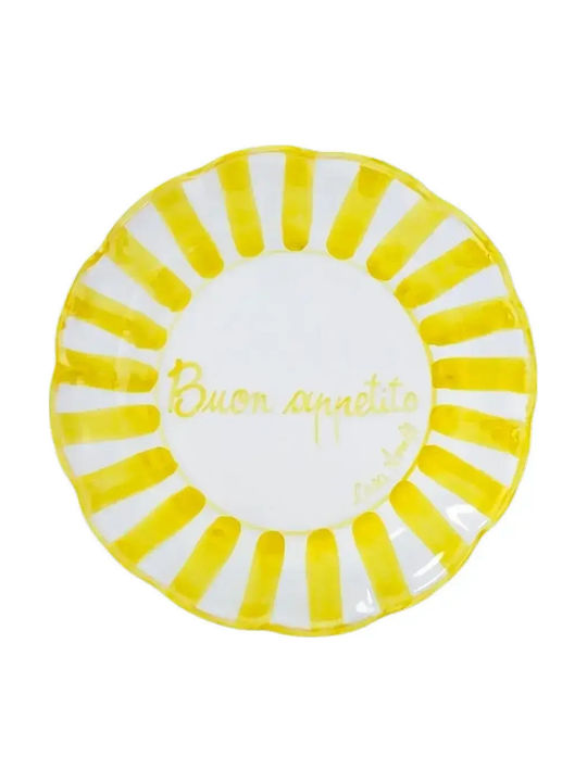 Casa Amalfi Shallow Yellow Ceramic Plate With Diameter 26cm
