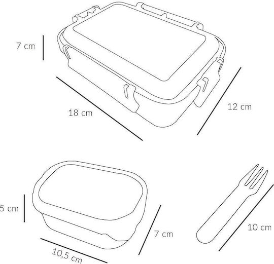Tutete Kunststoff Kinderlebensmittelbehälter Abendessen-Set 0,9 Liter