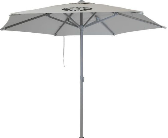 Summer Club Lagoon Beach Umbrella Diameter 2m with UV Protection and Air Duct Silver Beige