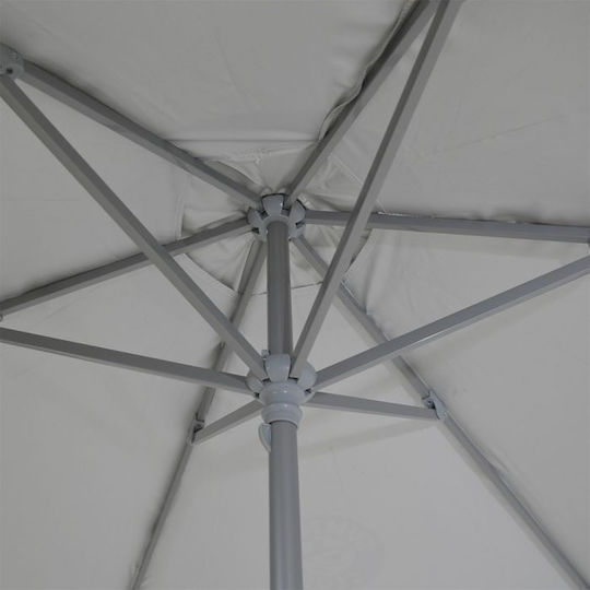 Summer Club Lagoon Beach Umbrella Diameter 2m with UV Protection and Air Duct Silver Beige
