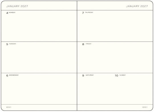 12m Weekly Planner 2027 B6 Plus Hardcover Black Leuchtturm 1917 4070292002613