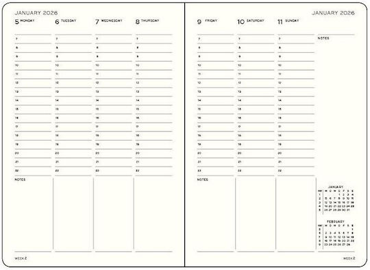 18m Week Planner Notebook 2026-2027 A5 Hardcover Sunflower Leuchtturm 1917 4070292003450