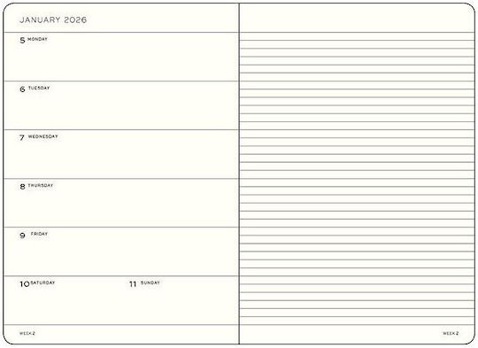 Leuchtturm1917 Weekly Notebook Agenda A4 2027 Black Personalization